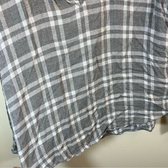 ✨ Cloth & Stone Women’s Gray Plaid Long Sleeve Top Anthropologie Small - Picture 6 of 11